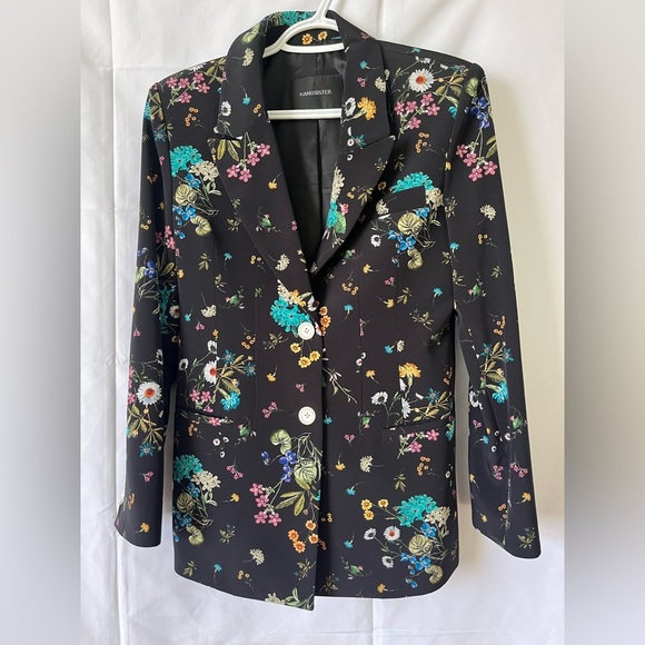 KANGSISTER Floral Pant Suit Black Multicoloured Separates Garden Party - Picture 1 of 16